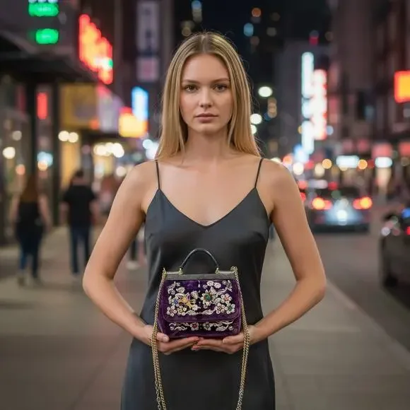 Dolce & Gabanna Velvet Bag Miss Sicily Runway purse Rare 2016 Lizard Metal D&G - Picture 3 of 16